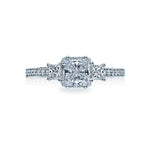 Dantela Three Stone Princess Cut Engagement Ring