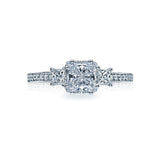 Dantela Three Stone Princess Cut Engagement Ring