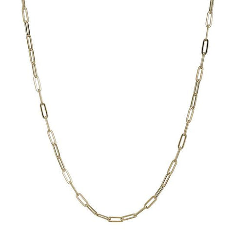 18kt Yellow Sterling Silver Paperclip Chain