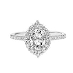 Art Deco Oval Halo Engagement Ring