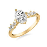 Diamond Station Accented Engagement Ring