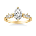 Diamond Station Accented Engagement Ring