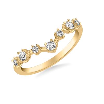 V Shaped Diamond Wedding Band