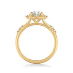 Vintage Accented Halo Round Engagement Ring