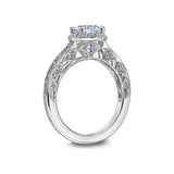 Heaven's Gates Round Halo Engagement Ring