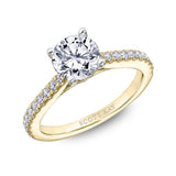 Heaven's Gates Round Two-Tone Engagement Ring