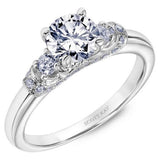 Crown Collection 3 Stone Plain Band Engagement Ring
