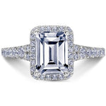 Luminaire Emerald Cut Halo Engagement Ring