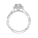 Kinsley Contemporary Round Halo Twist Diamond Engagement Ring