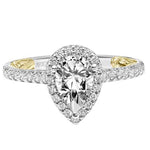 Delaney Lyric Pear Shape Halo Engagement Ring