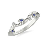 Sapphire and Diamond Accented Wedding Band