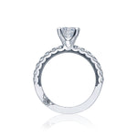 Clean Crescent Round Engagement Ring