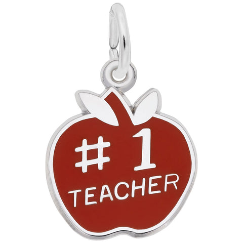 925 Number One Teacher Charm