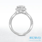 Lorelei Contemporary Hexagon Halo Diamond Engagement Ring
