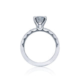 Round Sculpted Crescent Channel Set Engagement Ring