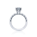 Sculpted Crescent Round Engagement Ring