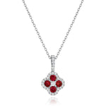 Ruby and Diamond Cluster Pendant