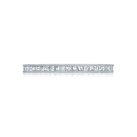 Sculpted Crescent Princess Cut Eternity Band