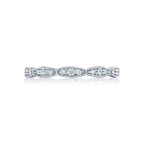 Sculpted Crescent Marquise Shape Eternity Band