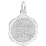 Happy Birthday Scalloped Disc Charm