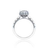 Sculpted Crescent Round Halo Engagement Ring