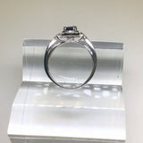 Sapphire & Diamond Halo Ring