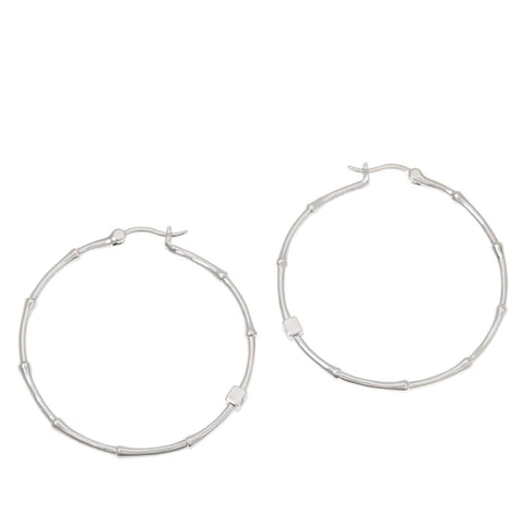 Sterling Silver Bamboo Hoops