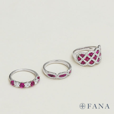 Ruby and Diamond Intertwined Ring