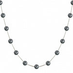 Freshwater Dyed Black Pearl Station Necklace