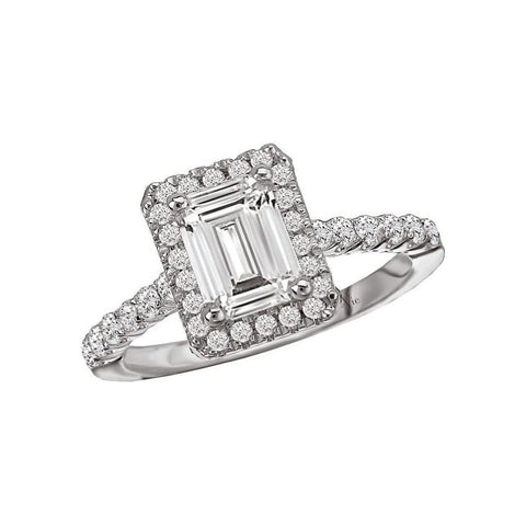 Contemporary Emerald Cut GIA Cert Engagement Ring