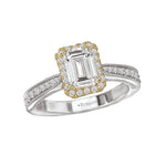 Romance Two-Tone Halo Semi-Mount Ring