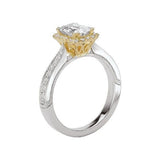 Romance Two-Tone Halo Semi-Mount Ring