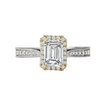 Romance Two-Tone Halo Semi-Mount Ring