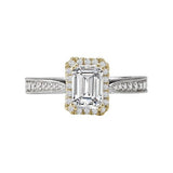 Romance Two-Tone Halo Semi-Mount Ring