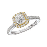 Romance Two Tone Semi-Mount Diamond Ring