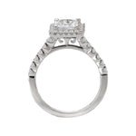 Contemporary Square Halo GIA Certified Engagement Ring