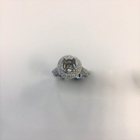 Pave Round Diamond Engagement Setting