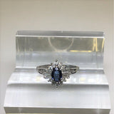 Oval Sapphire with Halo Ring