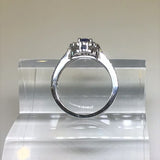 Round Sapphire and Halo Ring