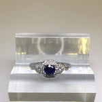 Sapphire & Diamond Halo Engagement Ring