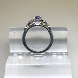 Sapphire & Diamond Halo Engagement Ring