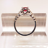 Round Ruby & Diamond Engagement Ring