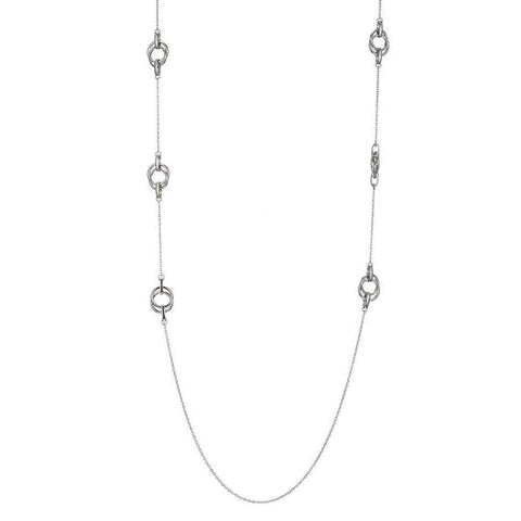 Sterling Silver Long Circle Necklace