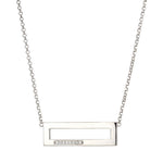 Sterling Silver CZ Bar Necklace