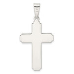 Sterling Silver Polished with Edge Lines Latin Cross Pendant