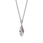 Steling Silver Two-Tone Leaf Necklace