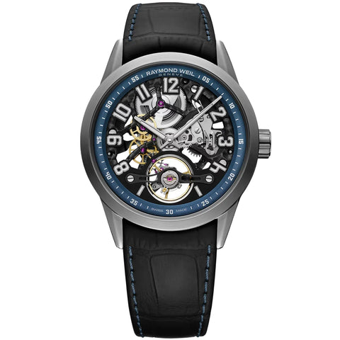 Freelancer USA Limited Edition Automatic Watch 42.5 mm, Blue Leather Strap, Skeleton Dial