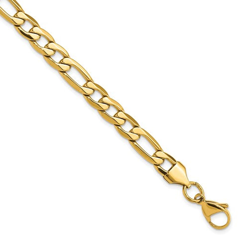 Yellow Gold Plated Stainless Steel 8.5" Bracelet