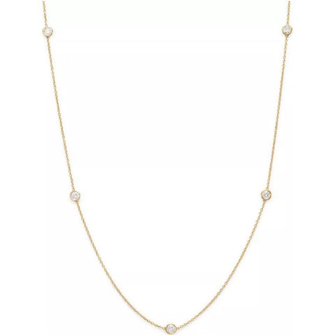 Diamond By The Yard Necklace .25 Carat Yellow Gold