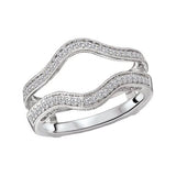 Lavie Diamond Wrap Wedding Ring with Guard 14k White Gold